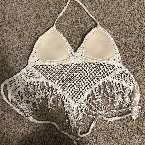 2/$15 Crochet Halter Top with Fringe - Picture 5 of 7